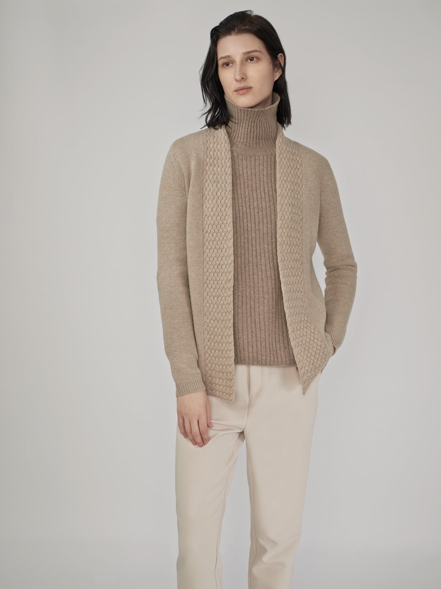 純羊絨針織外套