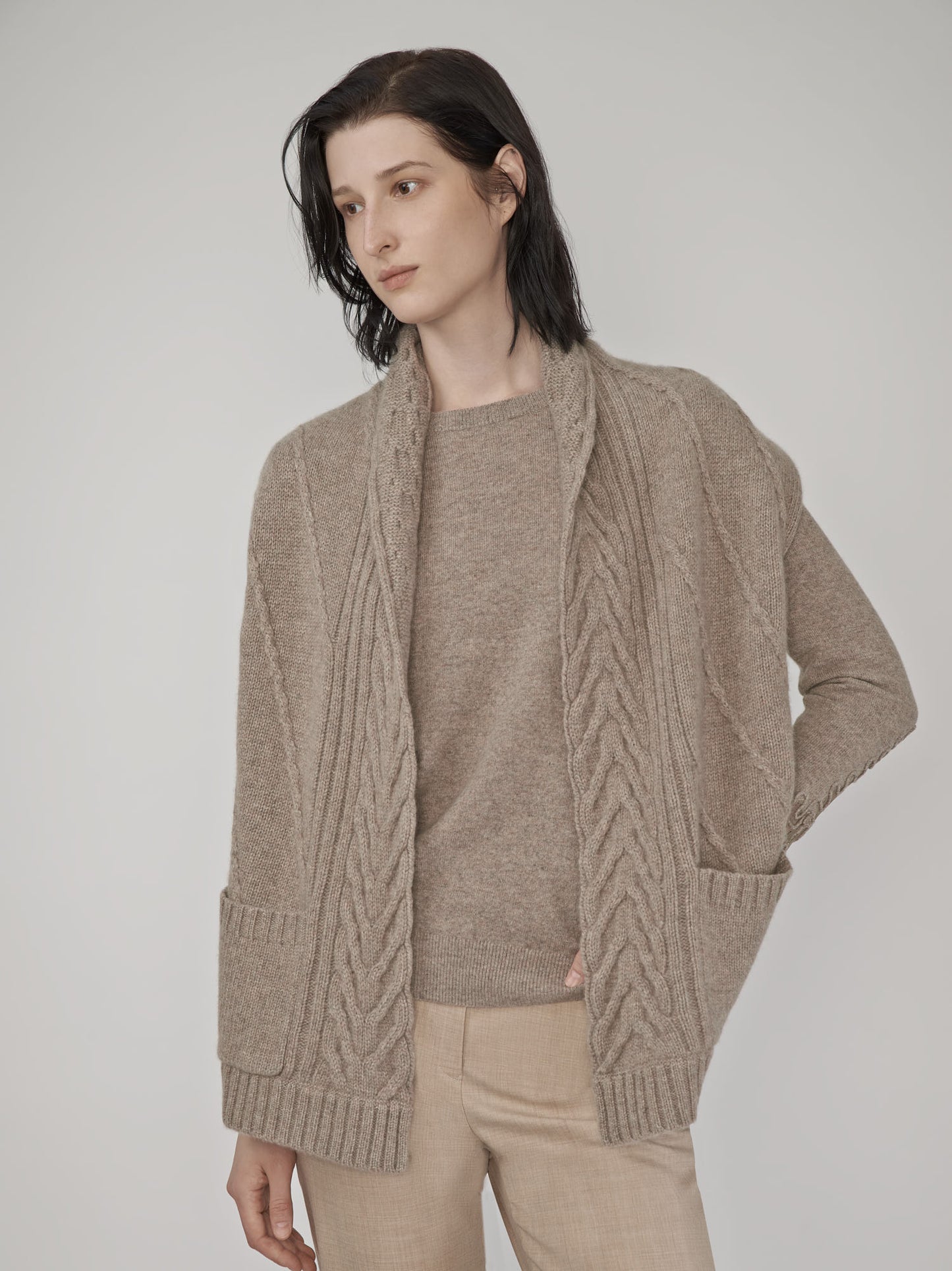 純羊絨針織外套