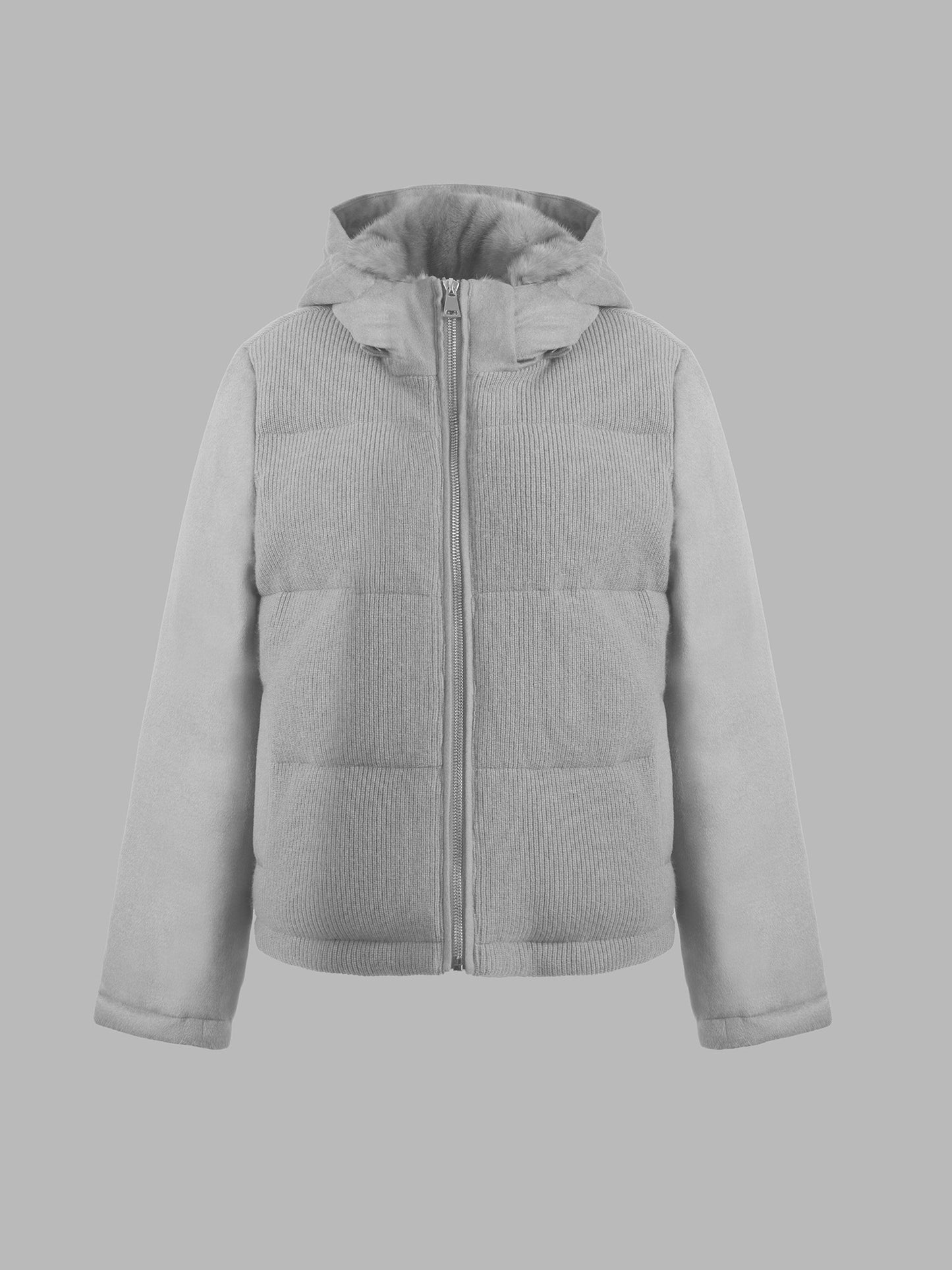 貂毛領連帽羽絨外套