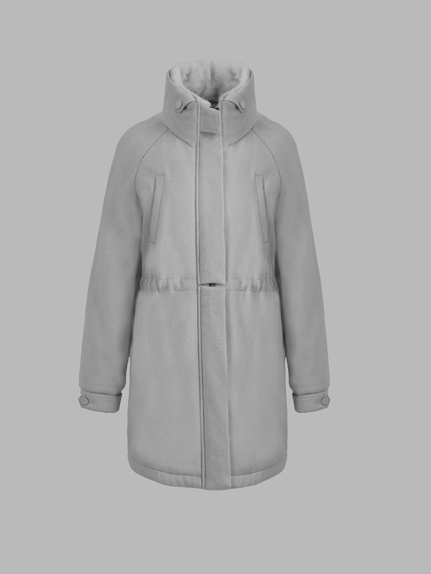 貂毛領羽絨長外套