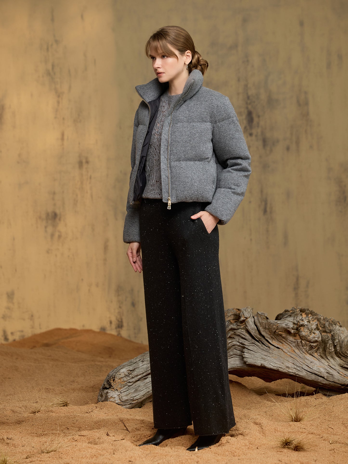 純羊絨鵝絨外套