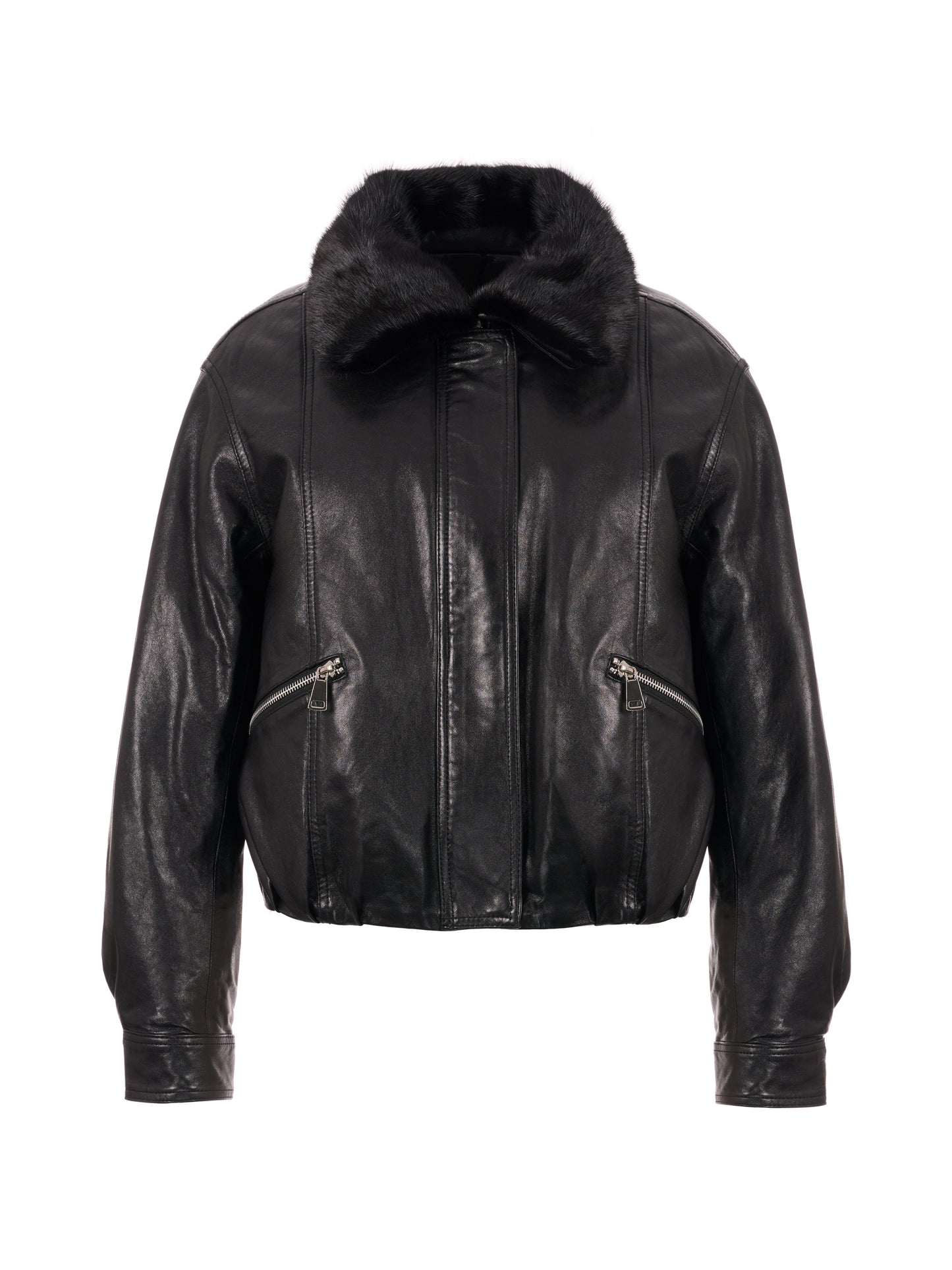 貂毛領小羊皮鵝絨外套