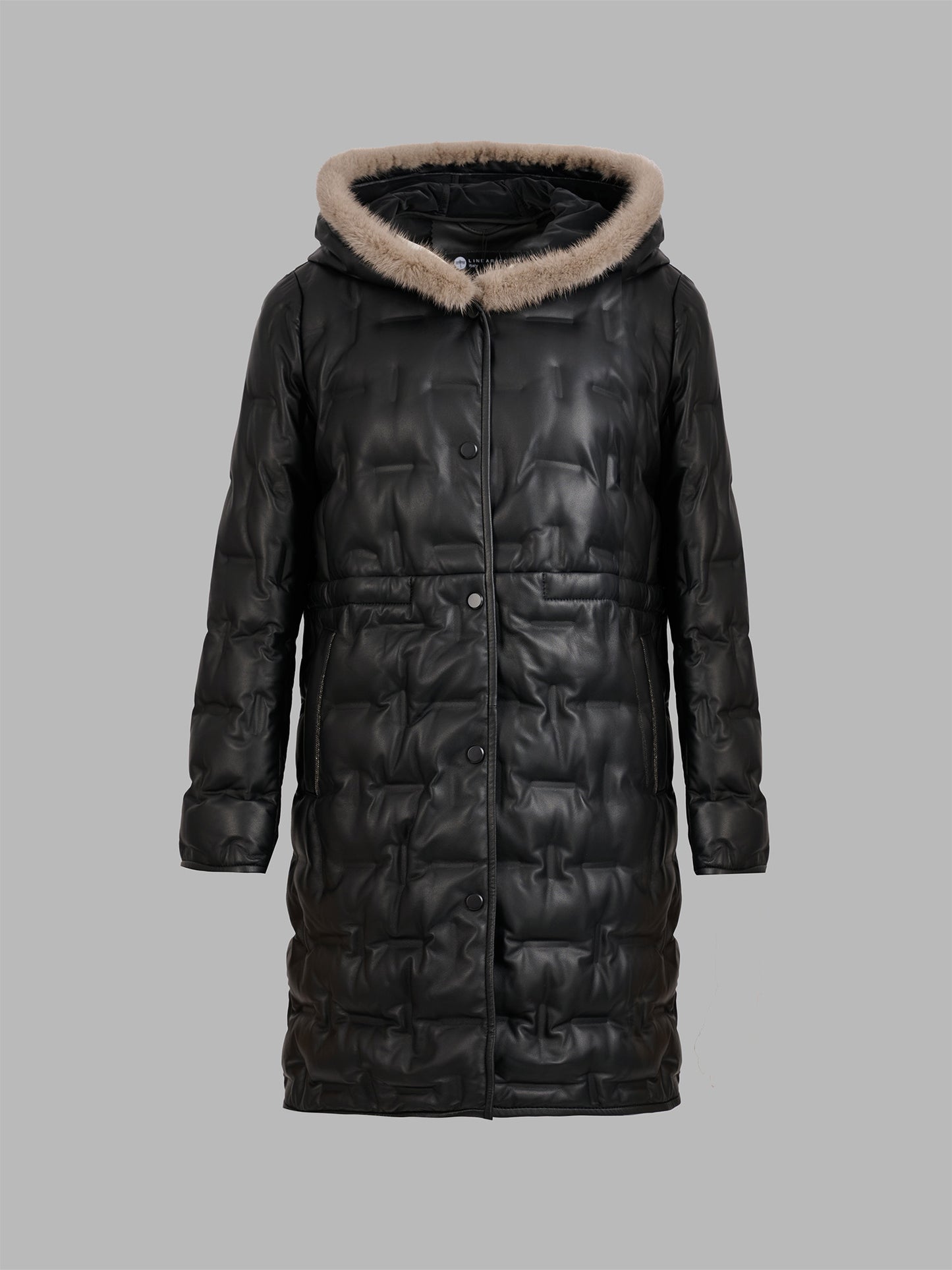 水貂領小羊皮羽絨外套