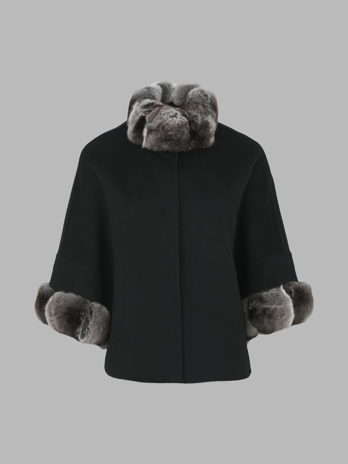 紫貂純羊絨短大衣