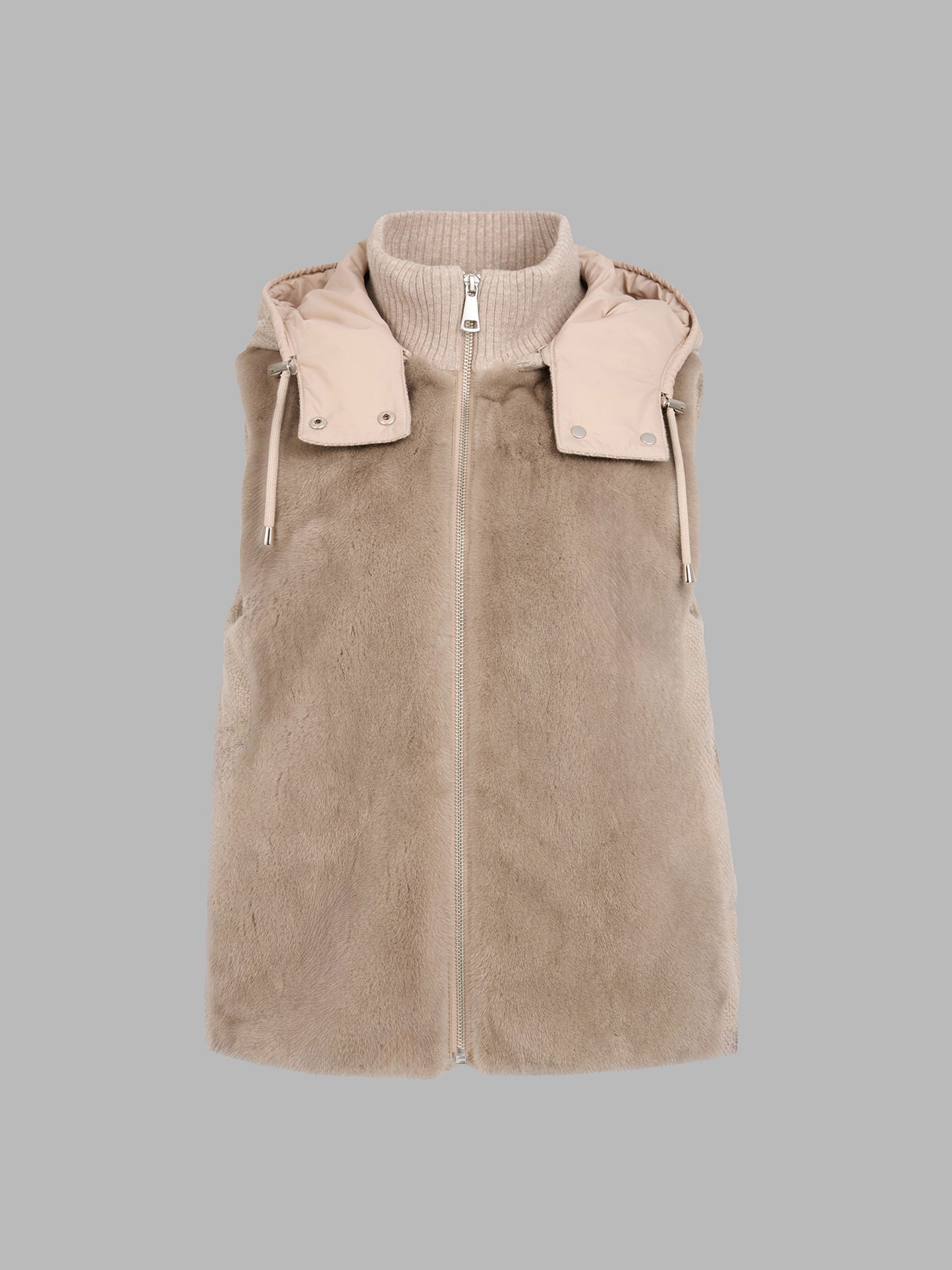 貂毛純羊絨羽絨背心