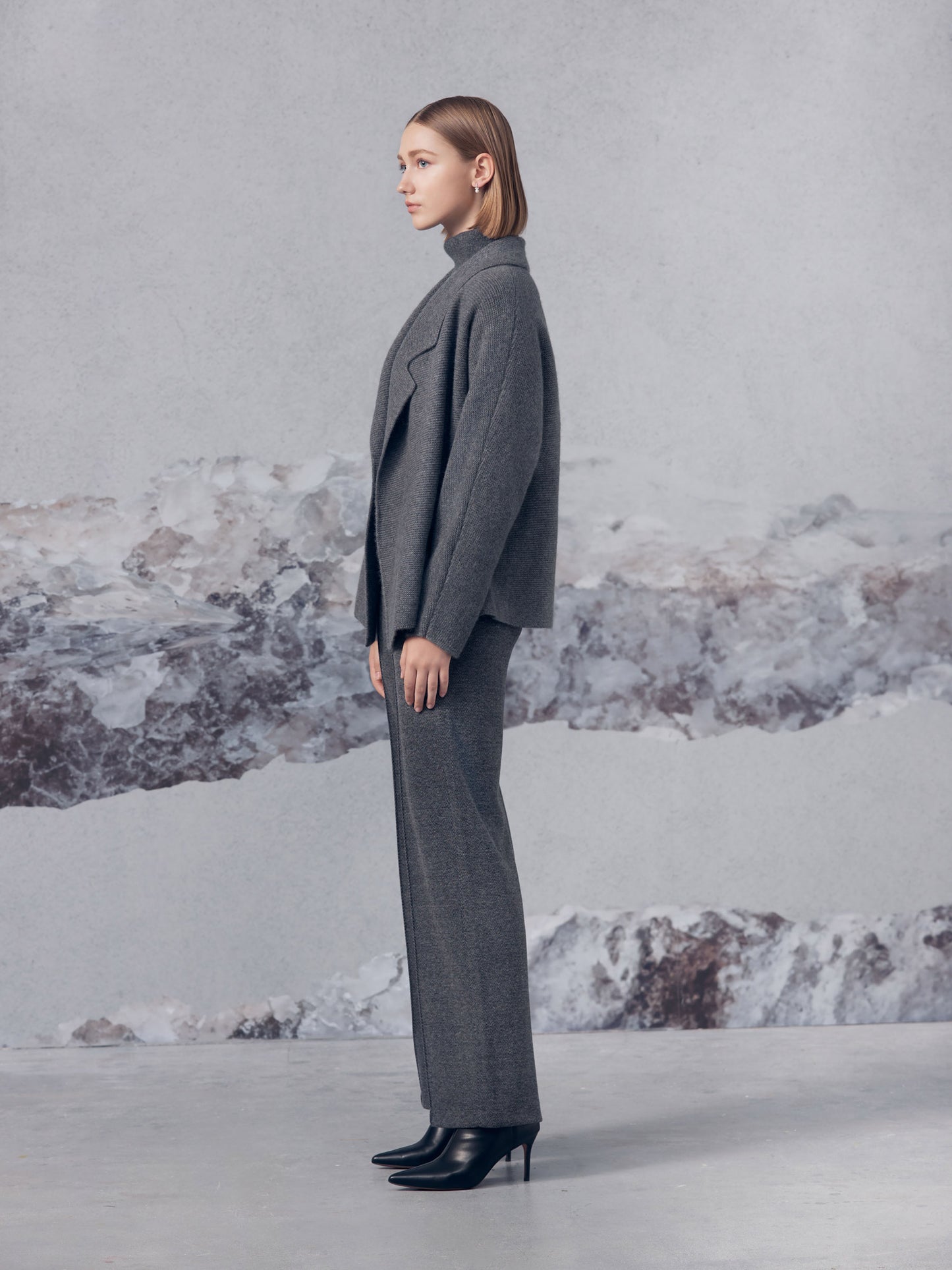 純羊絨針織外套