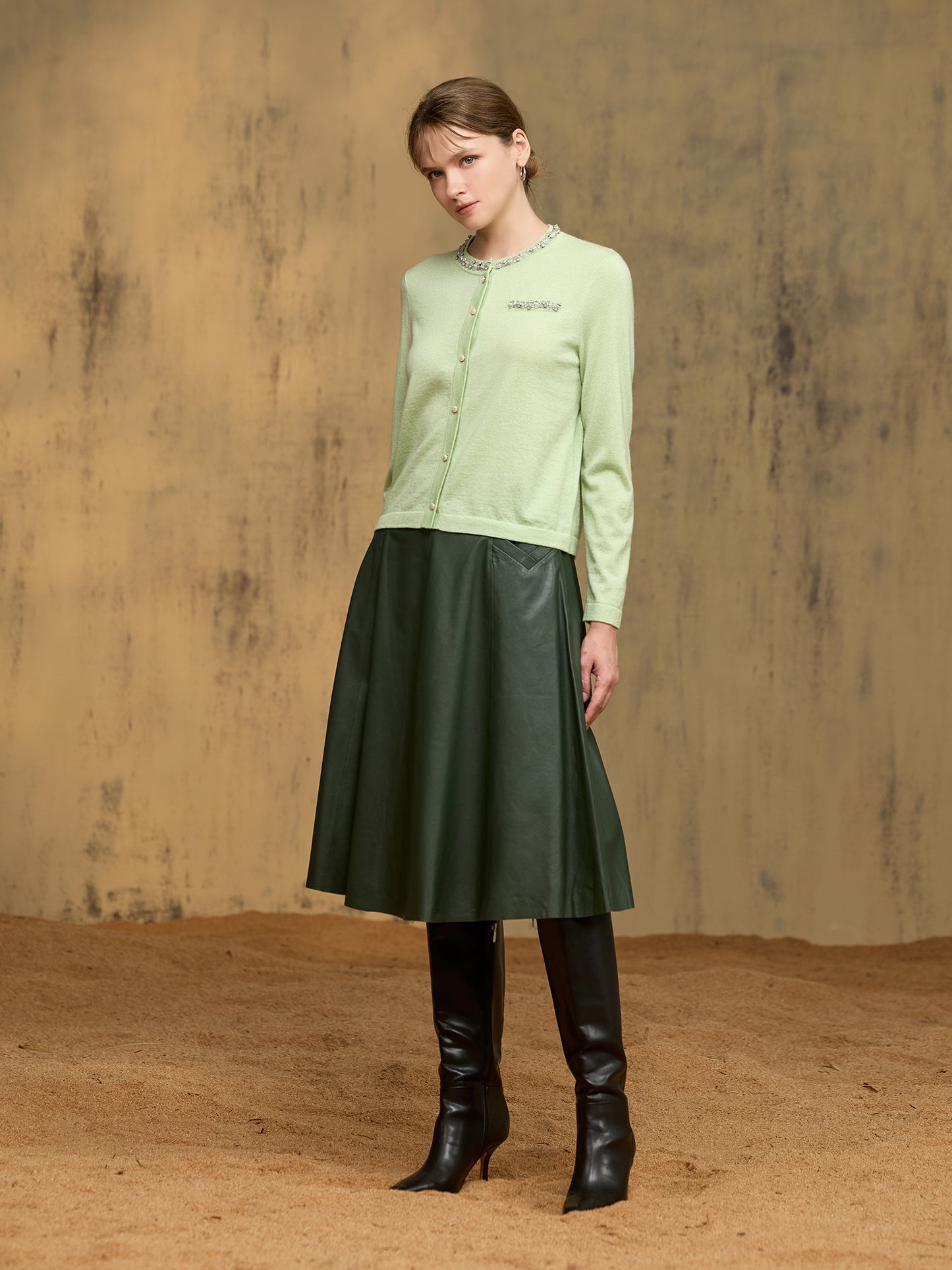 純羊絨針織外套