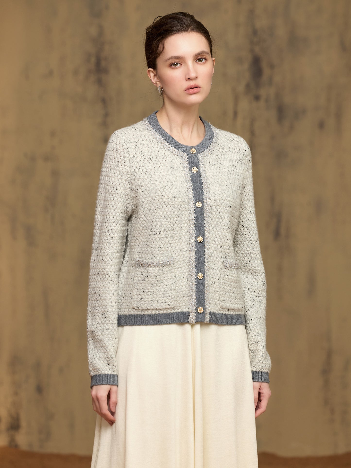 純羊絨針織外套