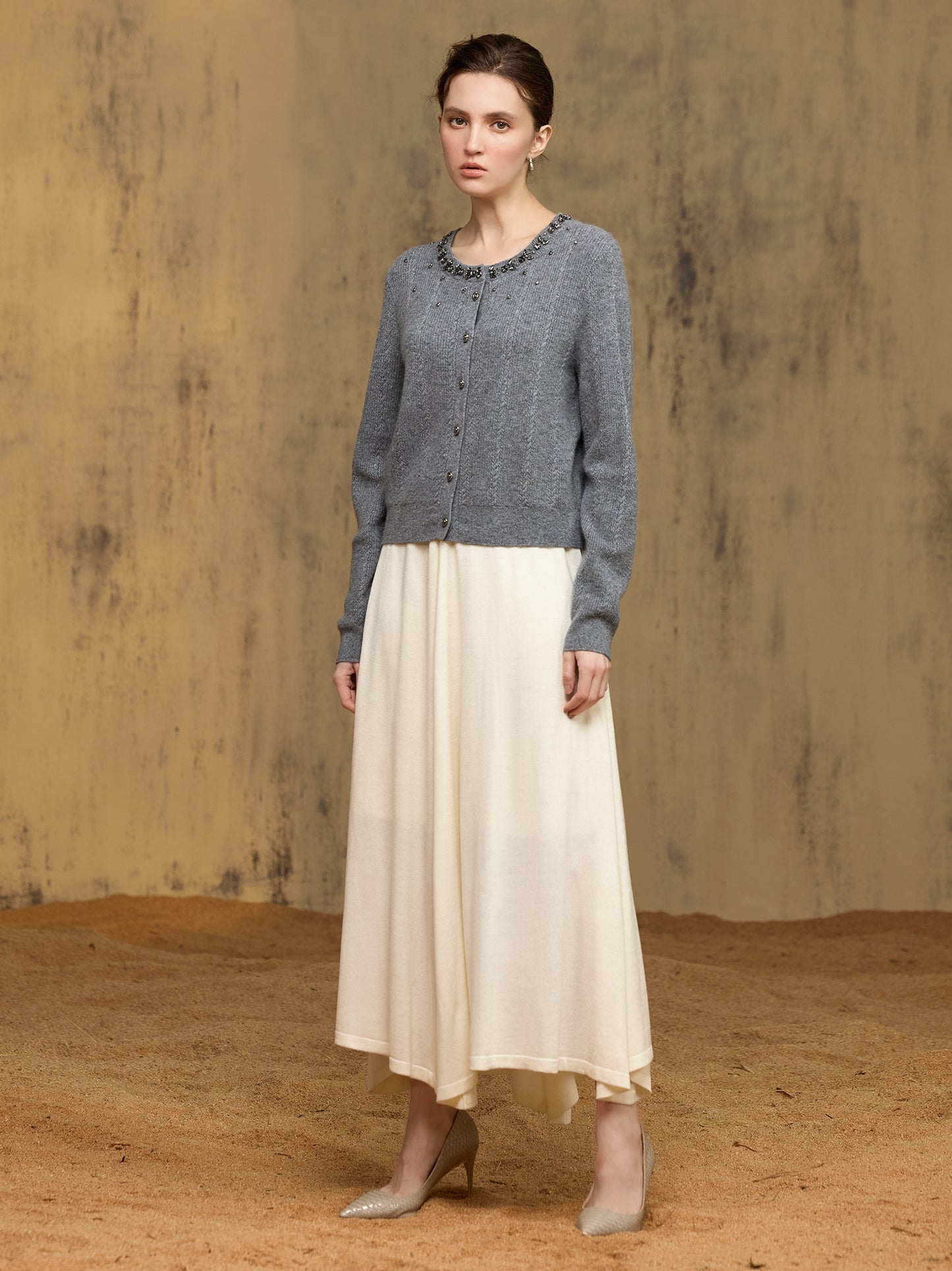 純羊絨針織外套