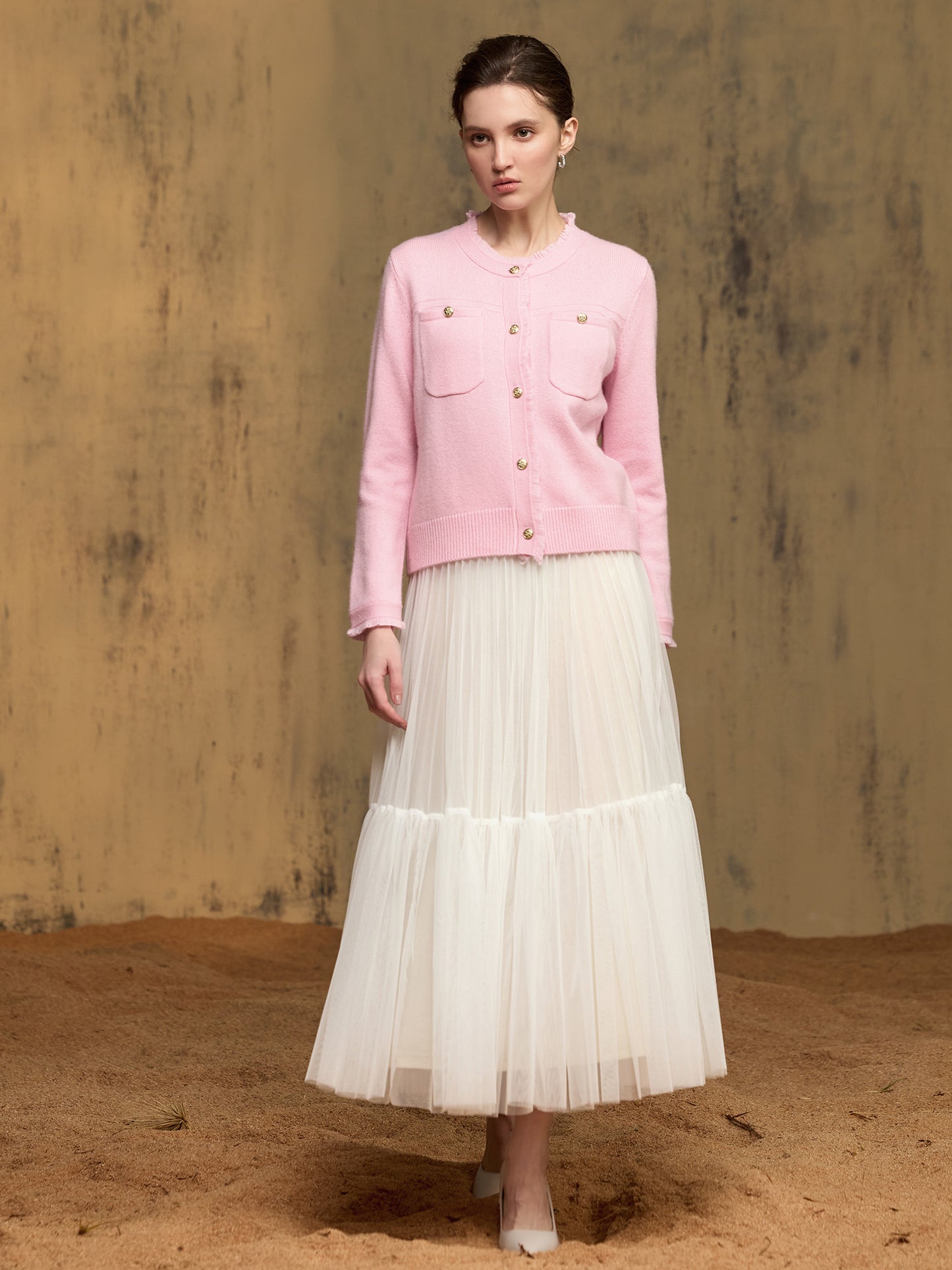 純羊絨針織外套