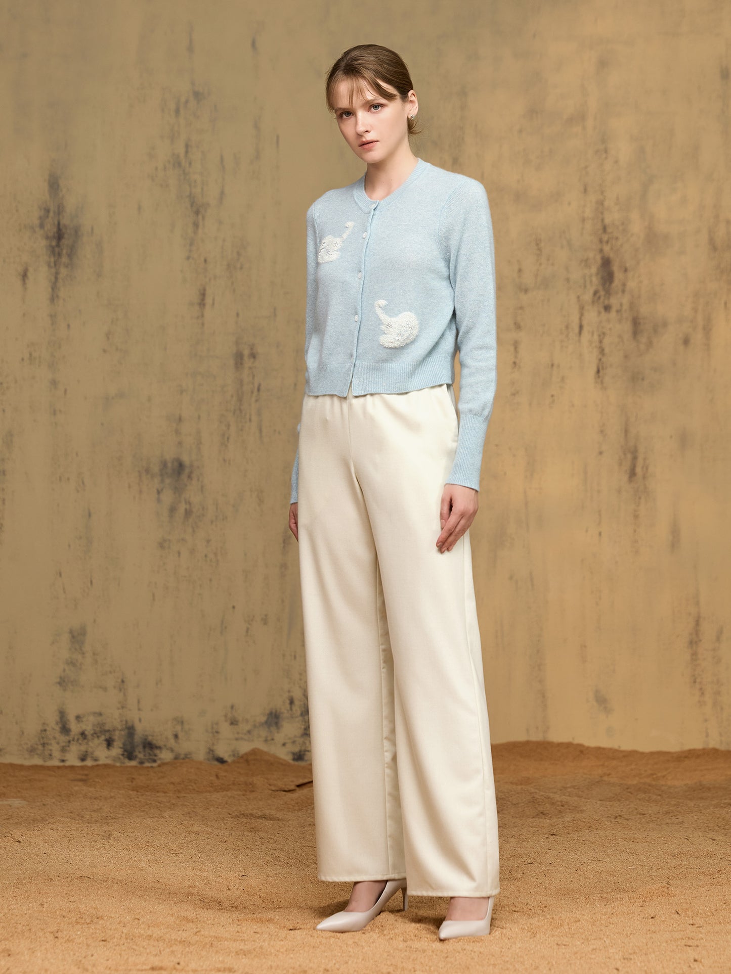 純羊絨針織外套