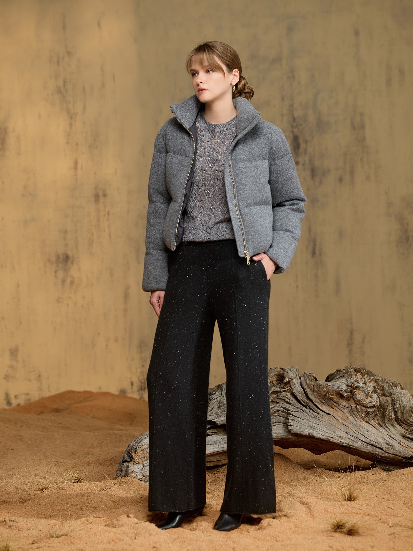 純羊絨鵝絨外套