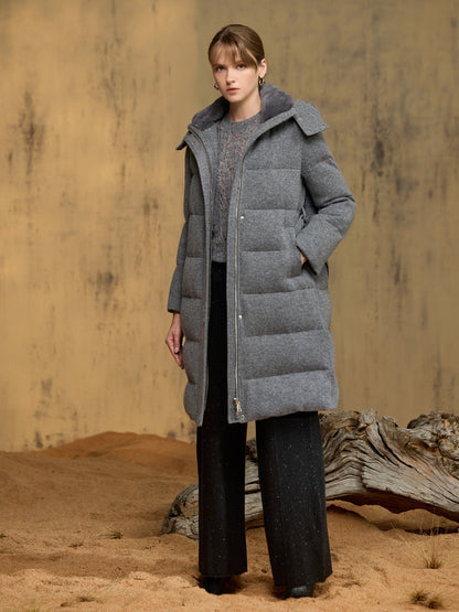 貂毛純羊絨鵝絨大衣