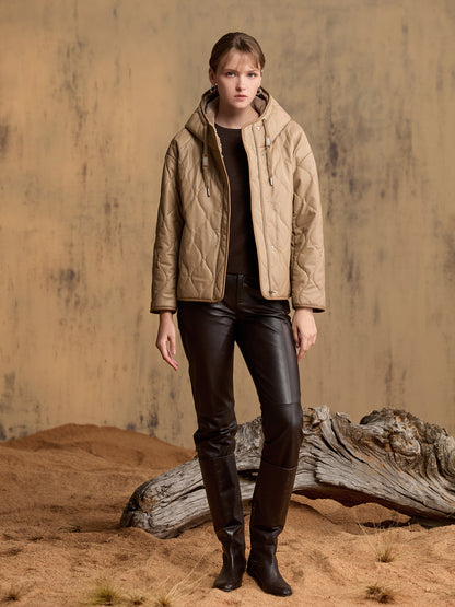 小羊皮兔毛外套