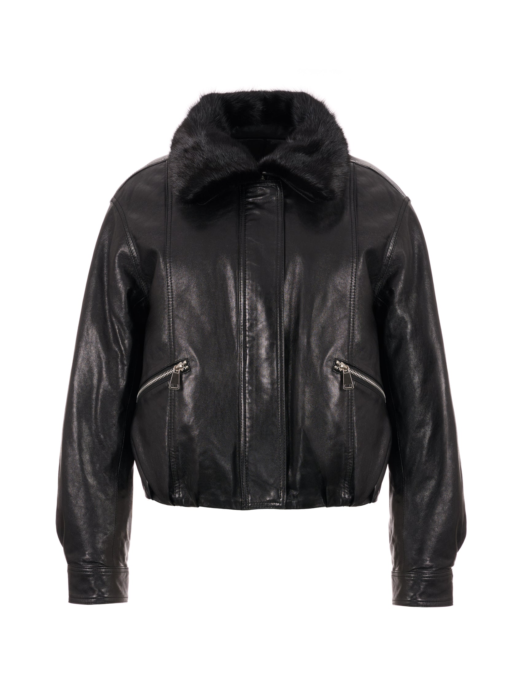 貂毛領小羊皮鵝絨外套