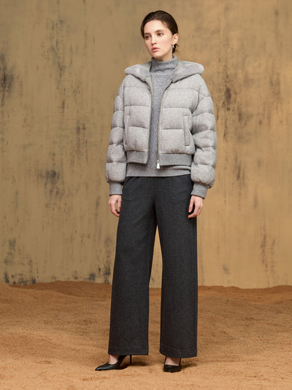 純羊絨羽絨外套