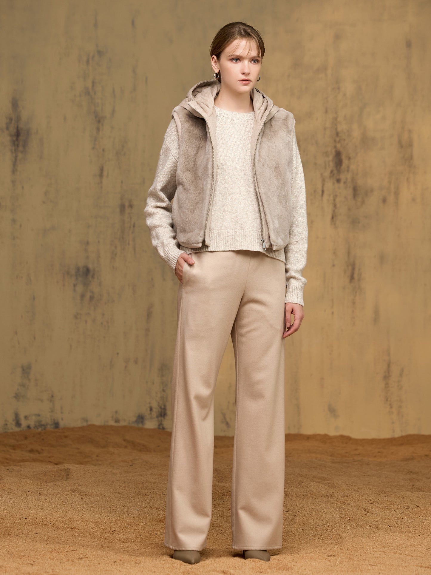 貂毛純羊絨鵝絨背心