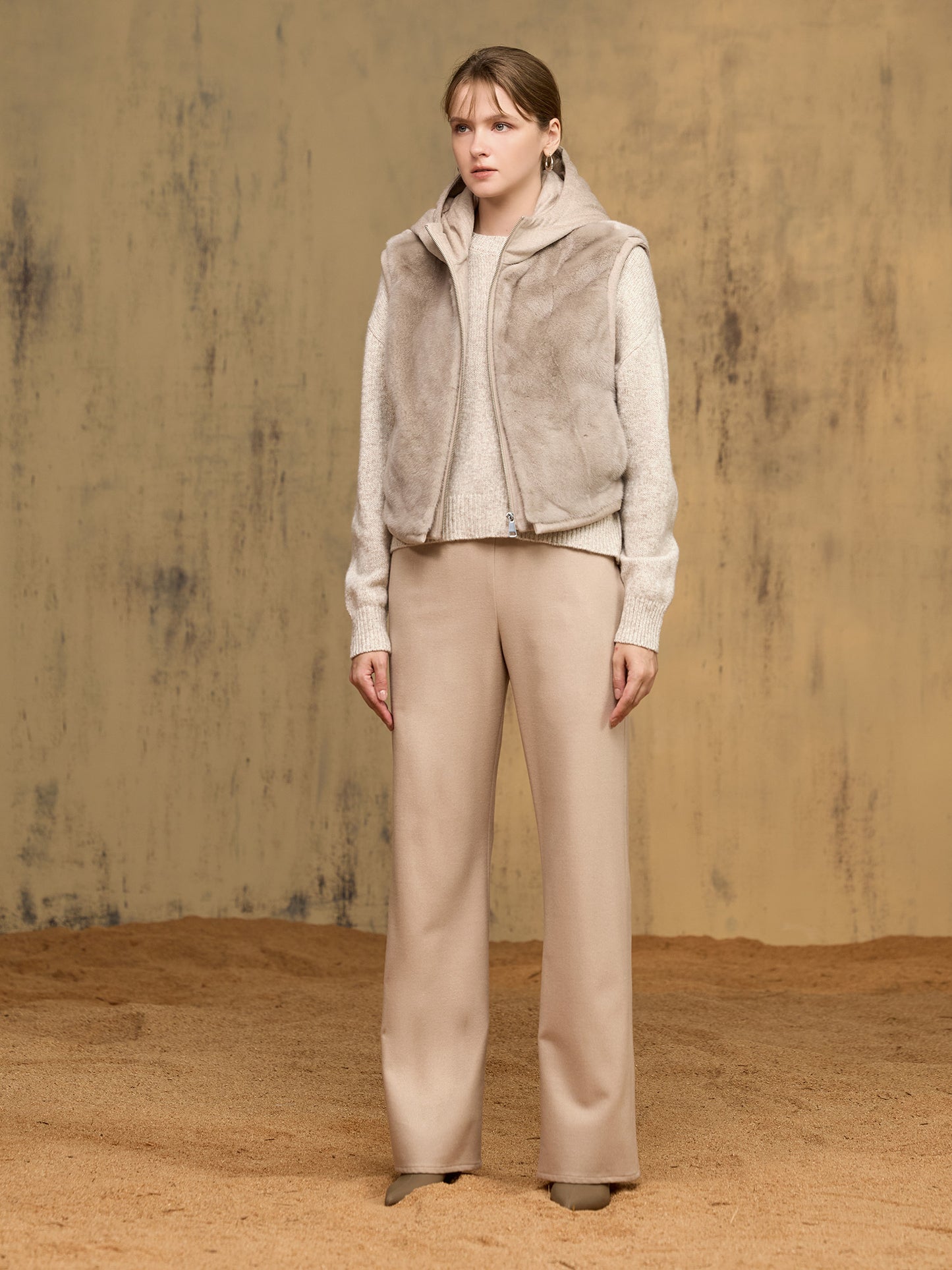 貂毛純羊絨鵝絨背心