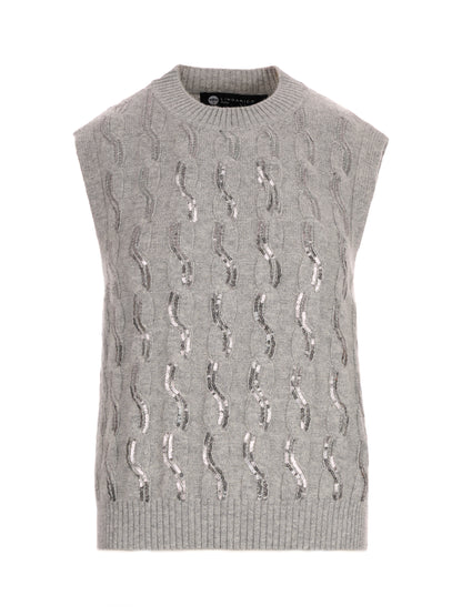 純羊絨針織背心