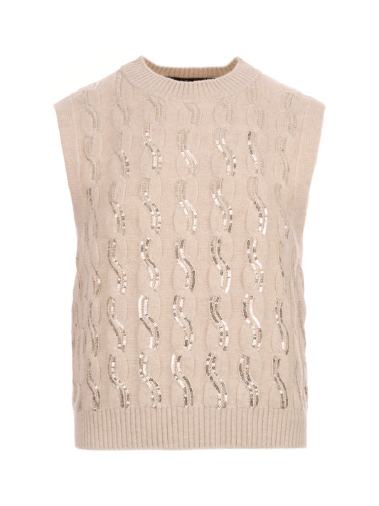 純羊絨針織背心