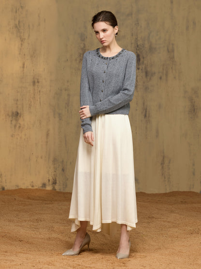 純羊絨針織外套