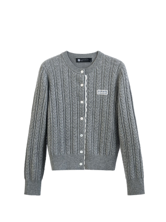 純羊絨針織外套