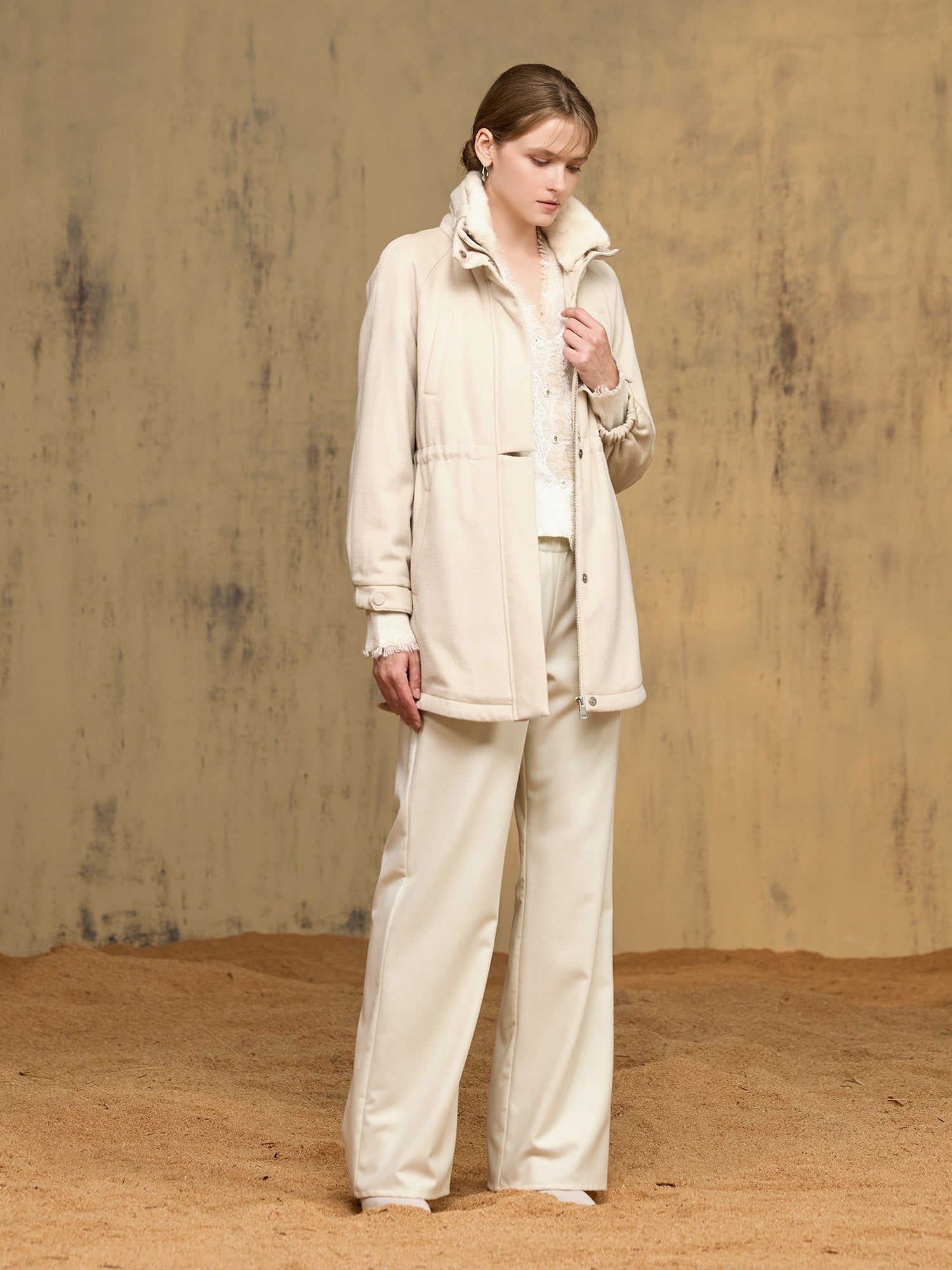 純羊絨針織外套