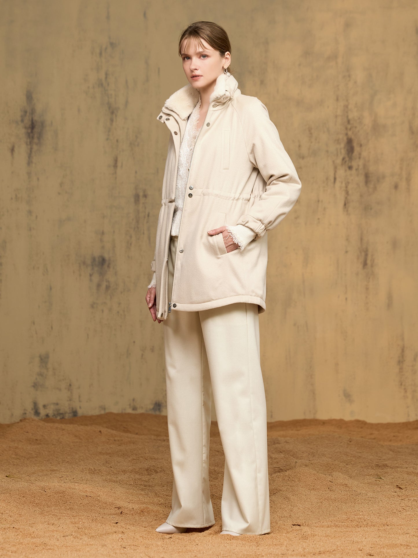 純羊絨針織外套